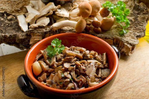 mushroom sauted on bowl - funghi trifolati