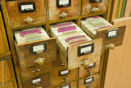 Old wooden boxes with archival documents