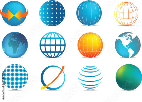 colour globe icons