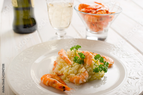 rice with shrimp - risotto con gamberi