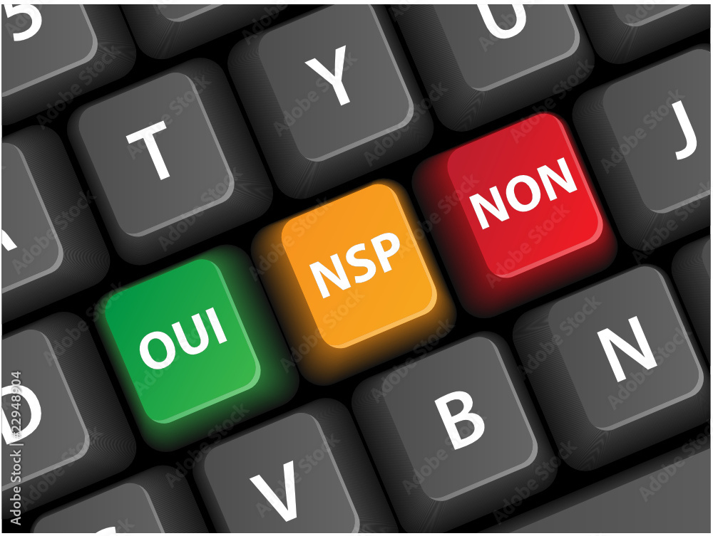 Touches OUI NON NSP (enquête sondage boutons opinion avis voter) Touches OUI NON NSP (enquête sondage boutons opinion avis voter)