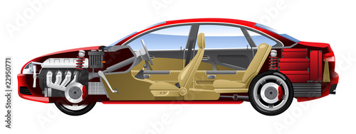 Cutaway Car Illustrations.
