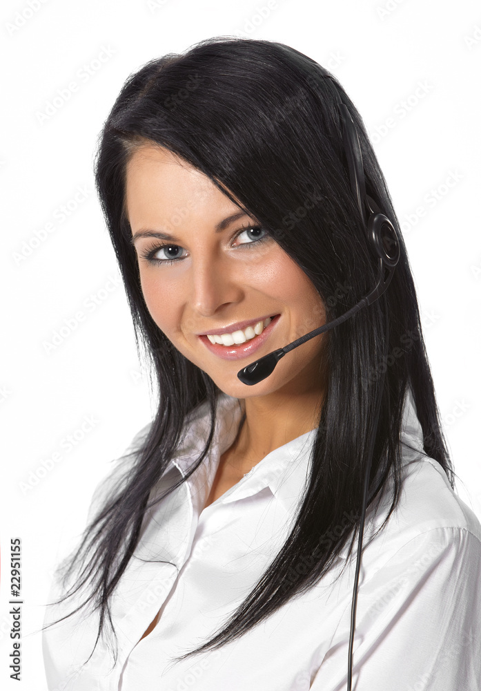 Customer Service Operator-Isolated over a White Background Customer Service Operator-Isolated over a White Background
