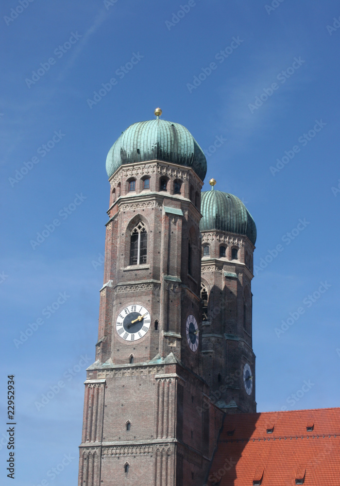 The famous Frauenkirche Church in central Munich Germany
