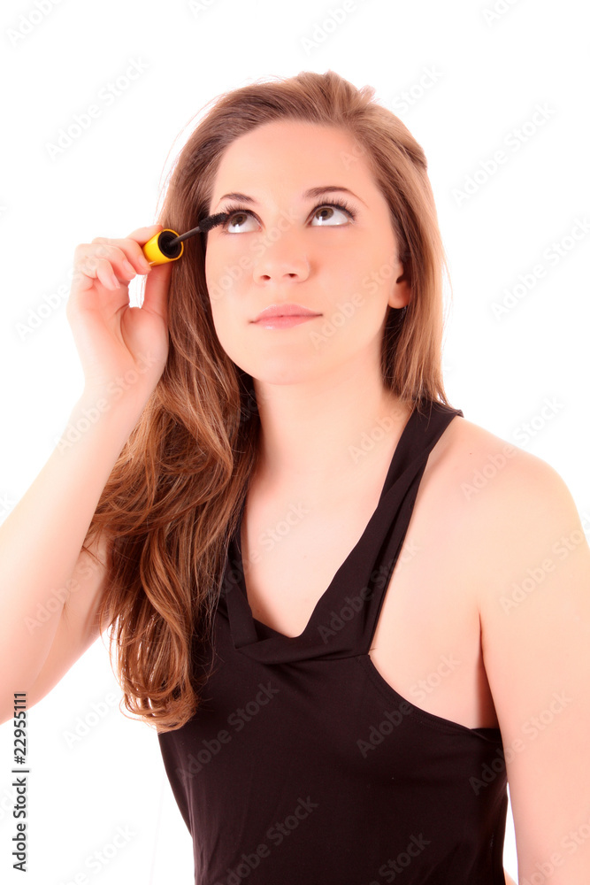 Beautiful young woman face with applying natural beauty make-up. Beautiful young woman face with applying natural beauty make-up.