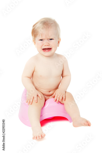 Obraz na płótnie crying baby on the pot w salonie