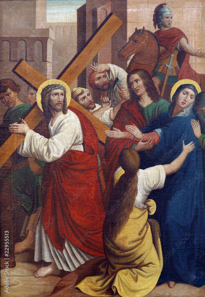 Obraz premium Jesus meets His Mother