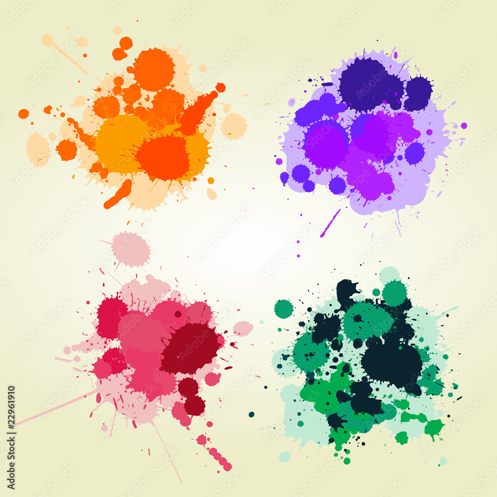 Colored paint splats background Colored paint splats background