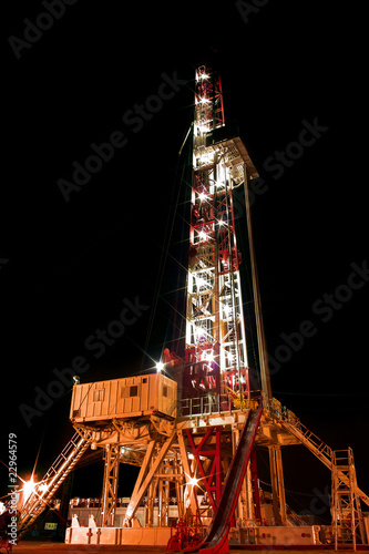 Drilling rig  at night