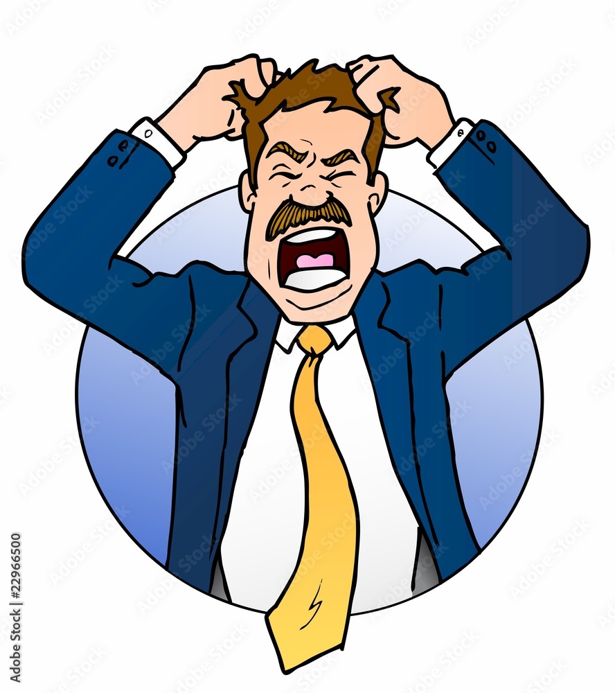 Frustrated Man Cartoon
