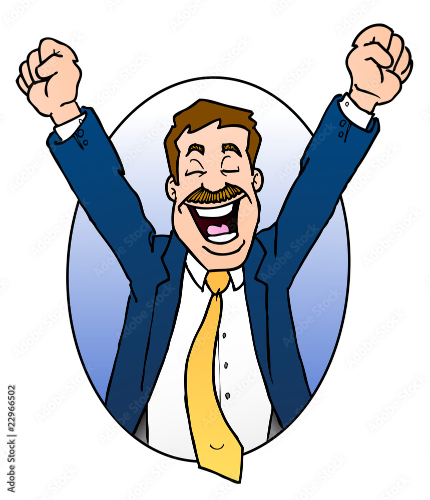 Excited Business Man Cartoon Stock Vector | Adobe Stock