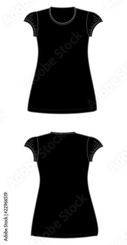 camiseta vestido mujer negra