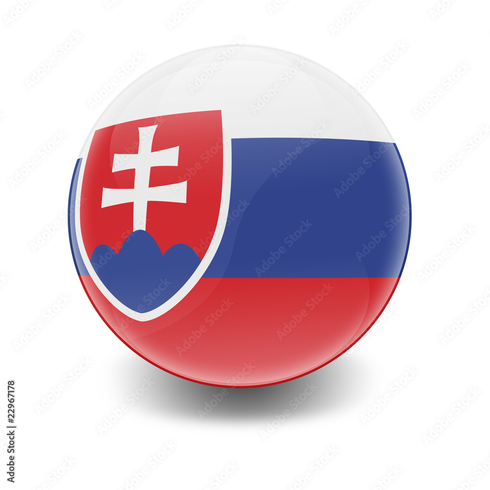 Fototapeta premium Esfera brillante con bandera Eslovaquia