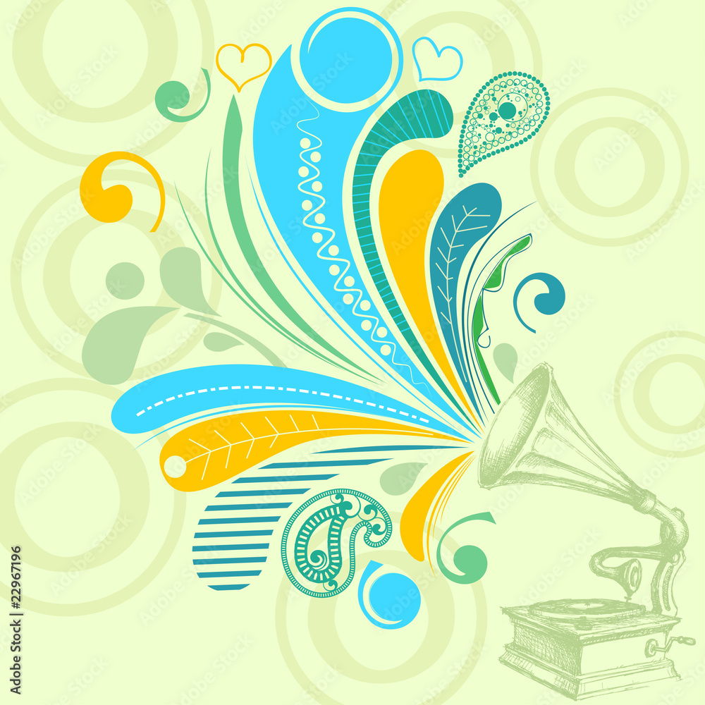 Retro music concept Retro music concept