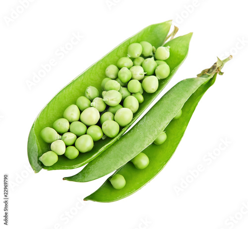 Green pea. Isolated on a white background.