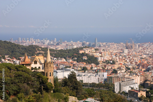 Fototapeta Naklejka Na Ścianę i Meble -  Barcelona - cityscape from Tibidabo