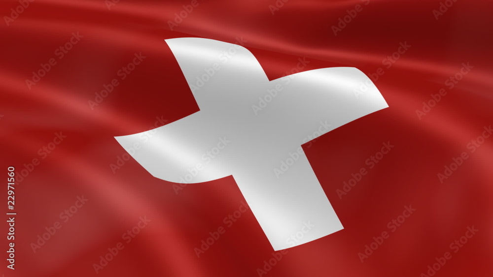 Swiss flag in the wind