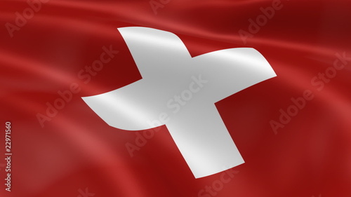 Swiss flag in the wind photo