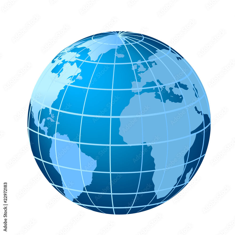 Fototapeta premium Globe showing Americas, Africa and Europe