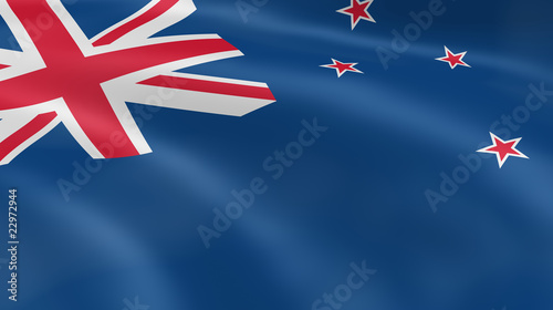 New Zealander flag in the wind