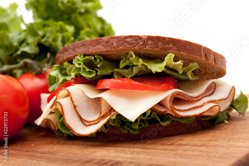 Turkey sandwich on rye bread