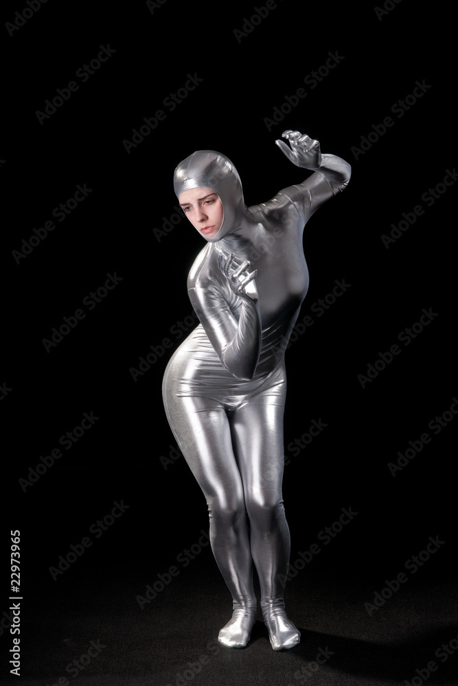 Beautiful girl in futuristic suit Beautiful girl in futuristic suit