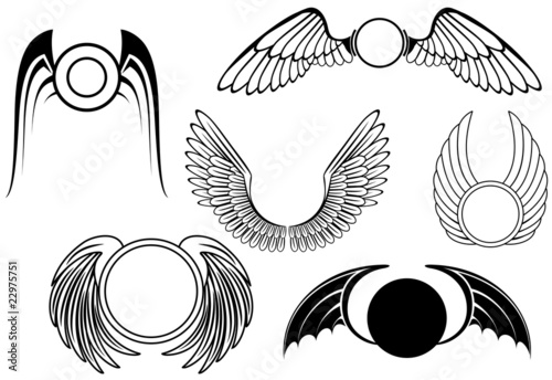 Set of wing symbols © Vector Tradition