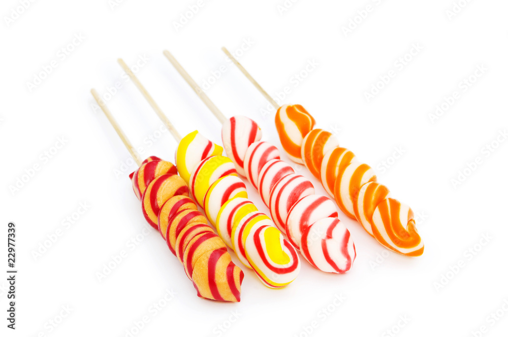 Colourful lollipop isolated on the white background Colourful lollipop isolated on the white background