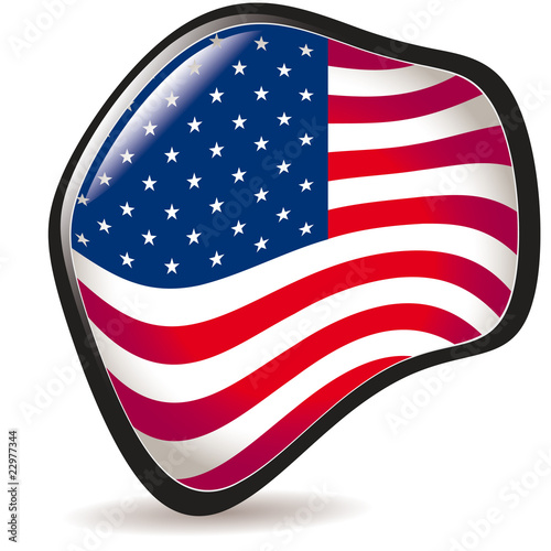 USA, shiny button flag vector illustration