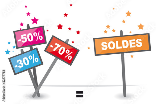 Pancartes soldes, vecteur