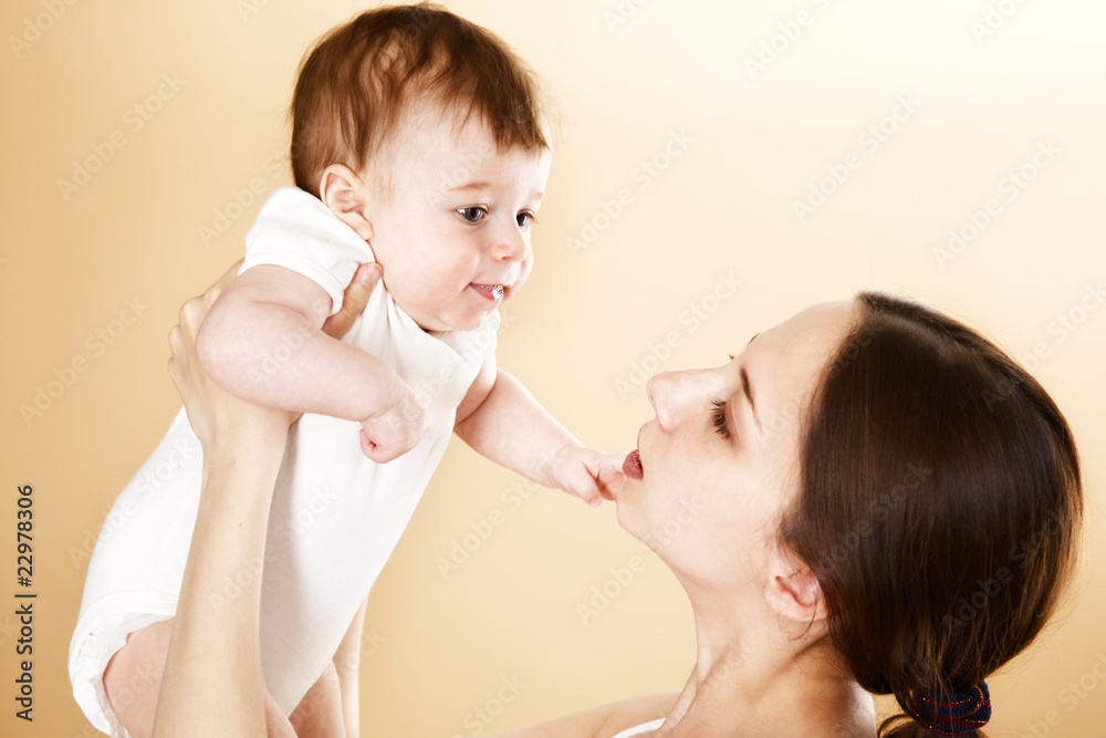 mother with her baby boy playing mother with her baby boy playing