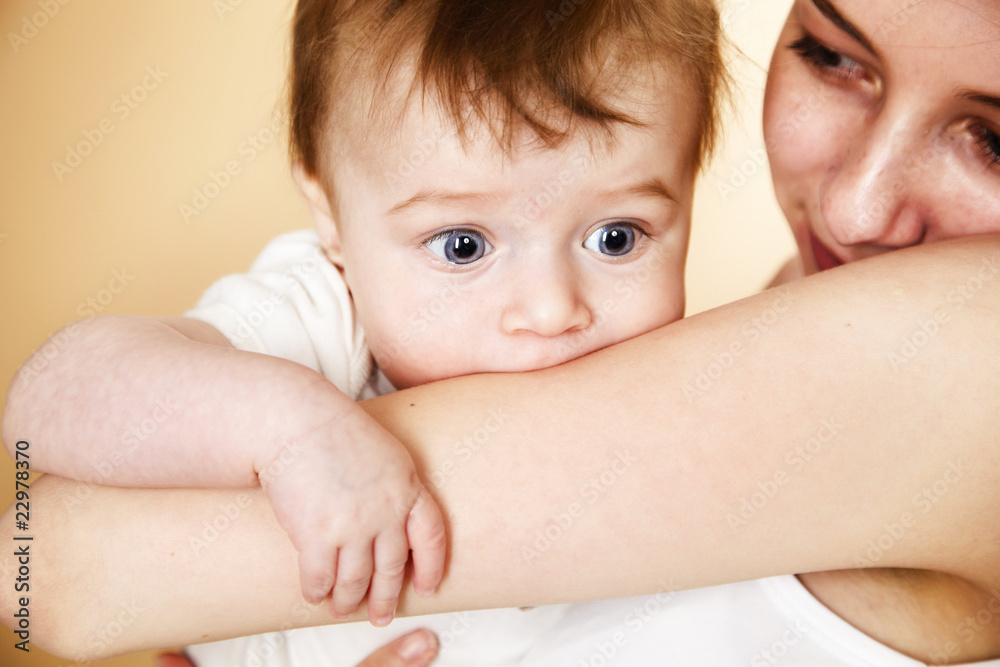 baby boy in mothres arm baby boy in mothres arm