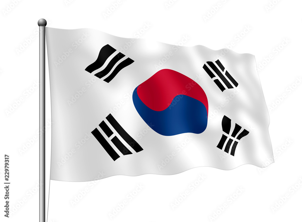 Südkorea-Flagge Stock-Illustration | Adobe Stock