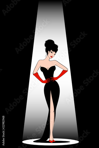 Beautiful pin-up girl in retro style