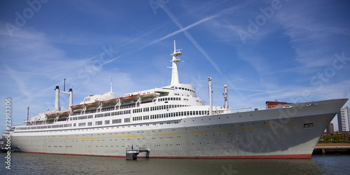 old passenger ship in the harbour of rotterdam