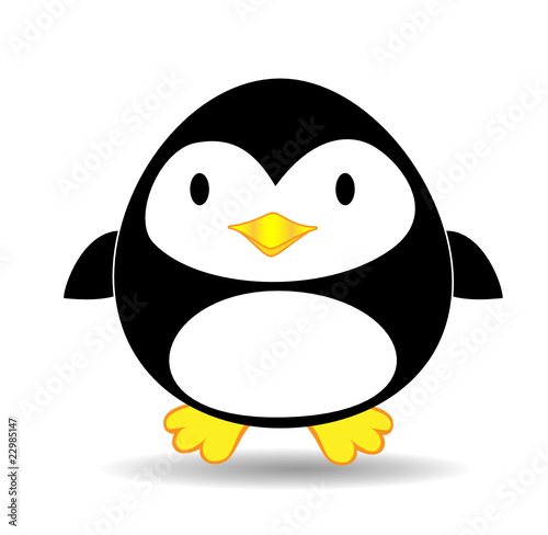 Cute looking penguin standing alone