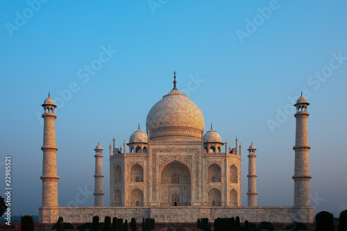 Straight Sunrise Empty Taj Mahal