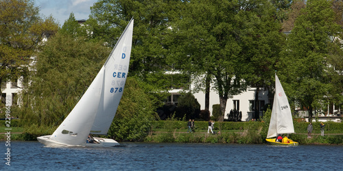 Sailing on lake Alster