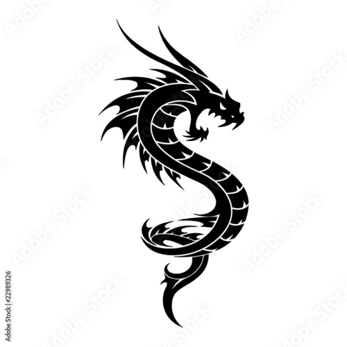 Tattoo Dragon Vector Illustration