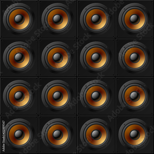 Wall of speakers. Seamless pattern. Vector.