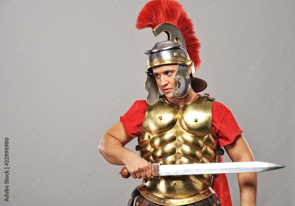 Naklejka premium Legionary soldier ready for a war