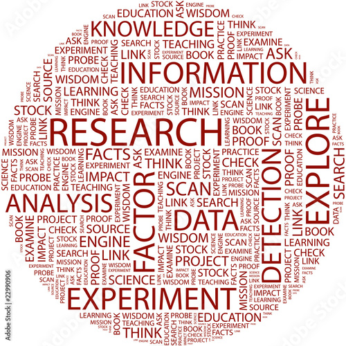 RESEARCH. Word collage on white background.