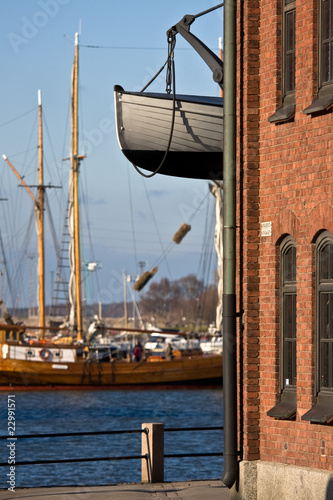 Boat on the wall in Helsinki