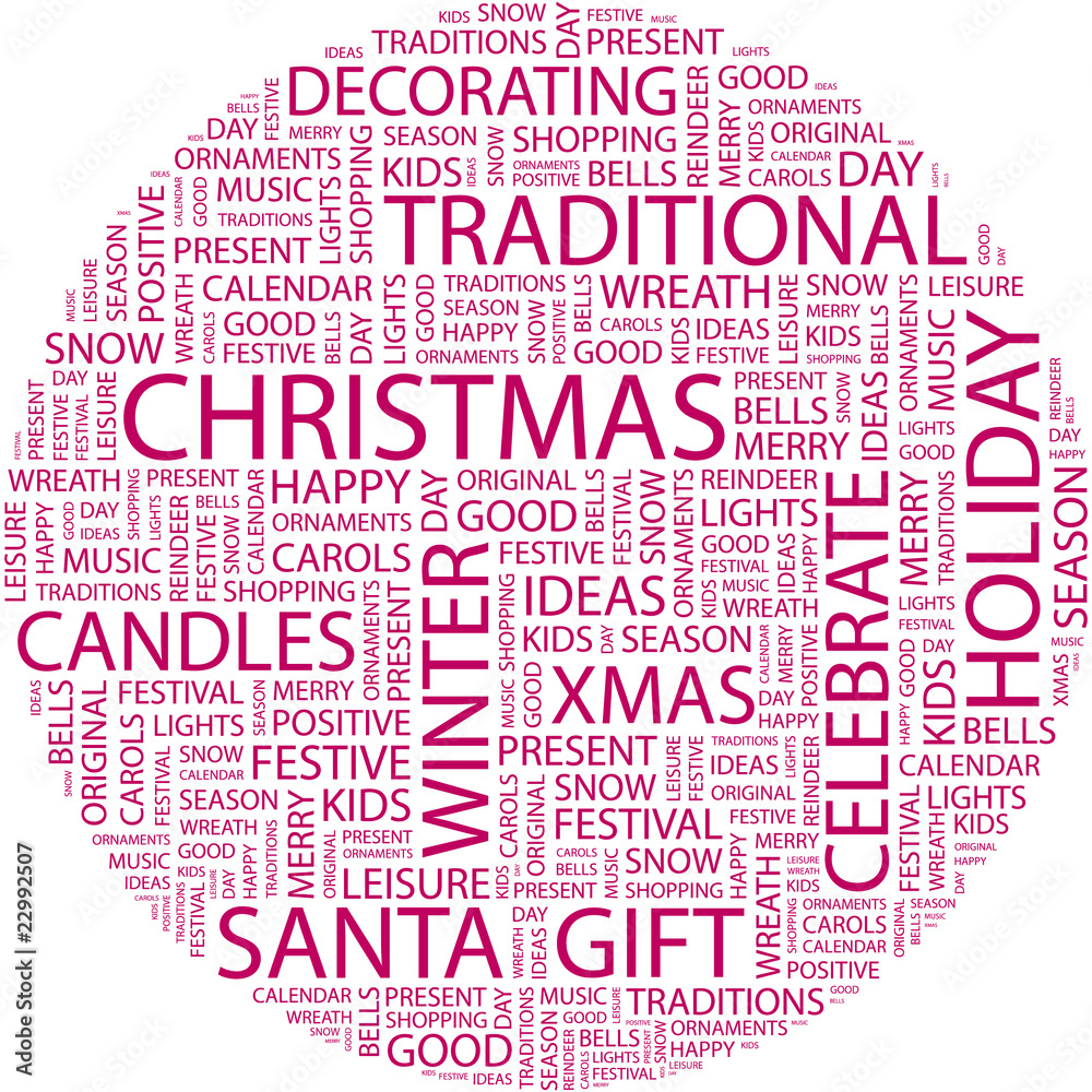 CHRISTMAS. Word collage on white background. CHRISTMAS. Word collage on white background.