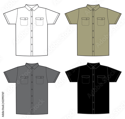 camisa manga corta hombre colores Stock Vector | Adobe Stock