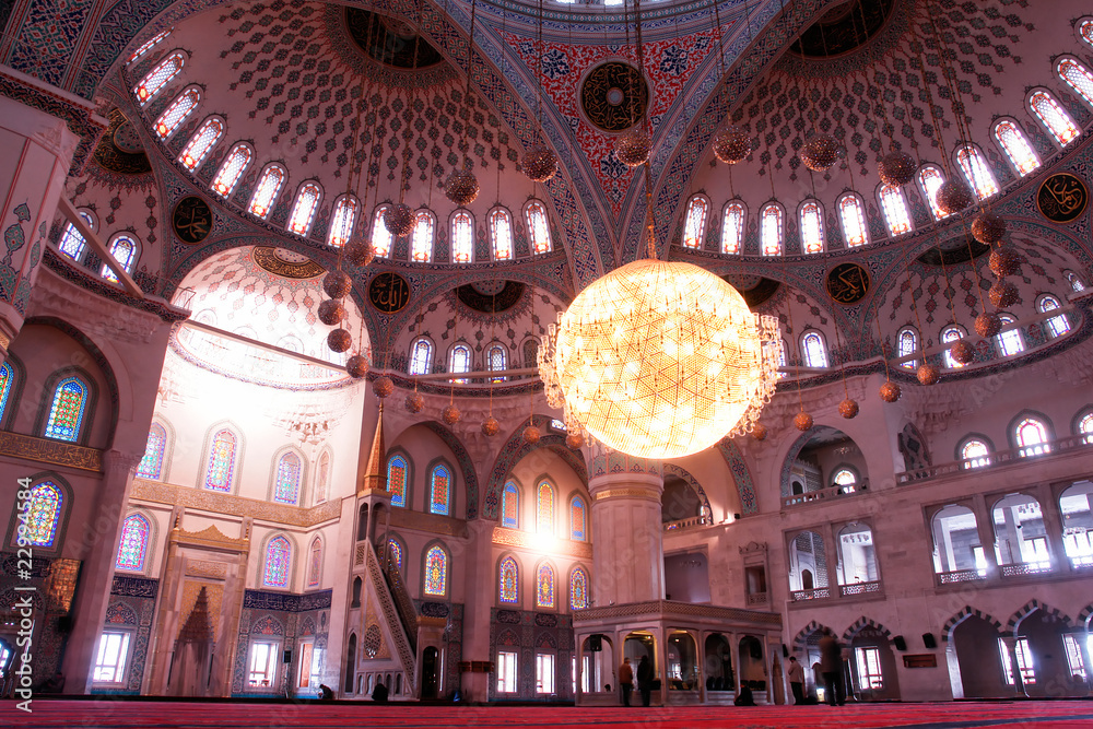 Interior of Kocatepe Mosque - Ankara, Turkey