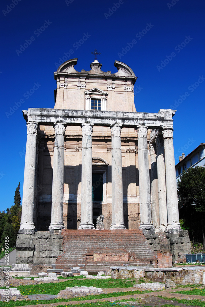 Ancient temple in Roman Forum, Rome