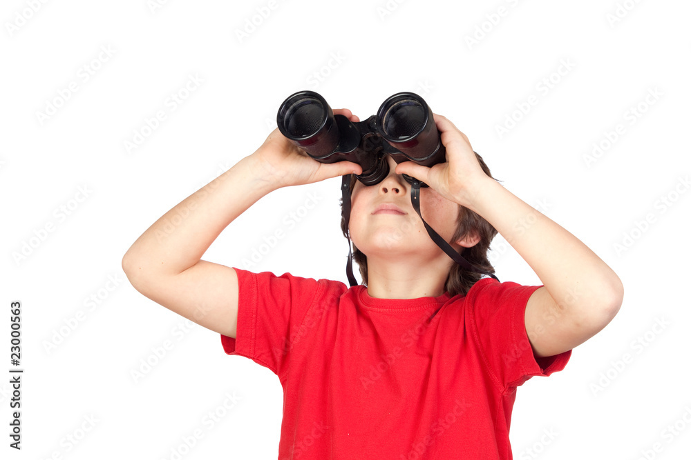 Little boy looking through binoculars Little boy looking through binoculars