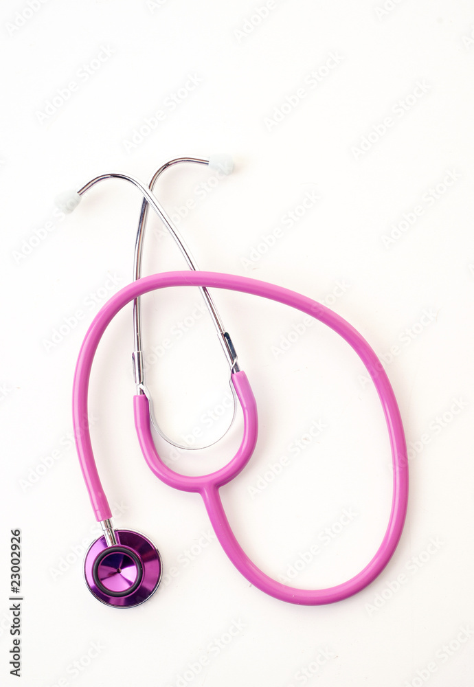 pink stethoscope on white pink stethoscope on white