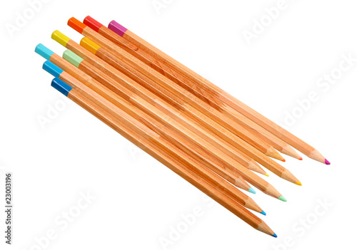 Set of multicolored wood pencils